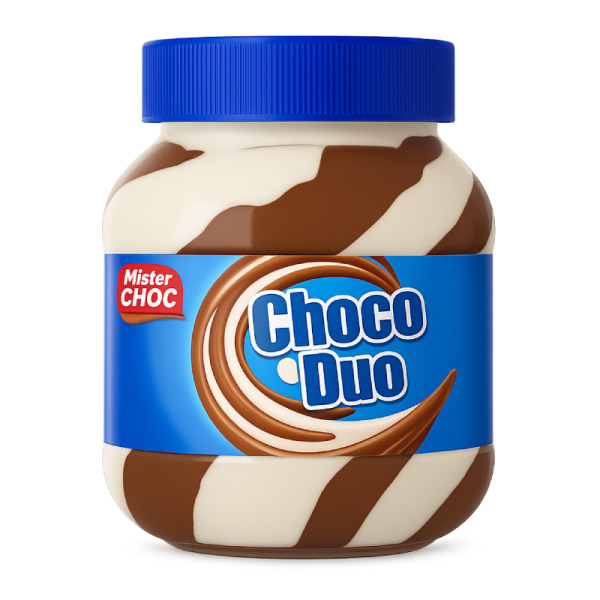 Купити Mister Choc Choco Duo - двоколірна шоколадно-молочна паста преміум-класу!  Чудовий дует смаків, шовковиста текстура та оптимальна ціна - ідеальний вибір для всієї родини та професійних кондитерів! — преміальні Горіхові · Пасти від Cheese Map™ Украї