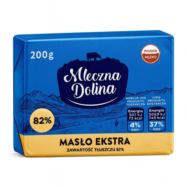 Купити Масло вершкове Mleczna Dolina 82% | густе, вершкове, ароматне | преміум делікатес | Польща | 200 г – Сирна Карта — преміальні Молоко · Вершкове від Cheese Map™ Україна
