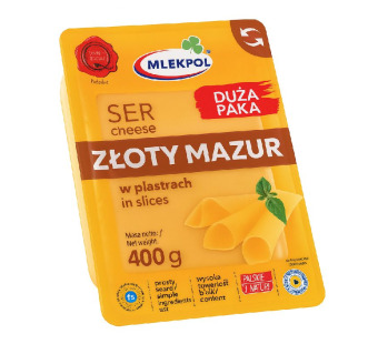 Mlekpol Złoty Mazur 40% — полутвердый сыр | Польша | 400 г - фото | Сирна Карта