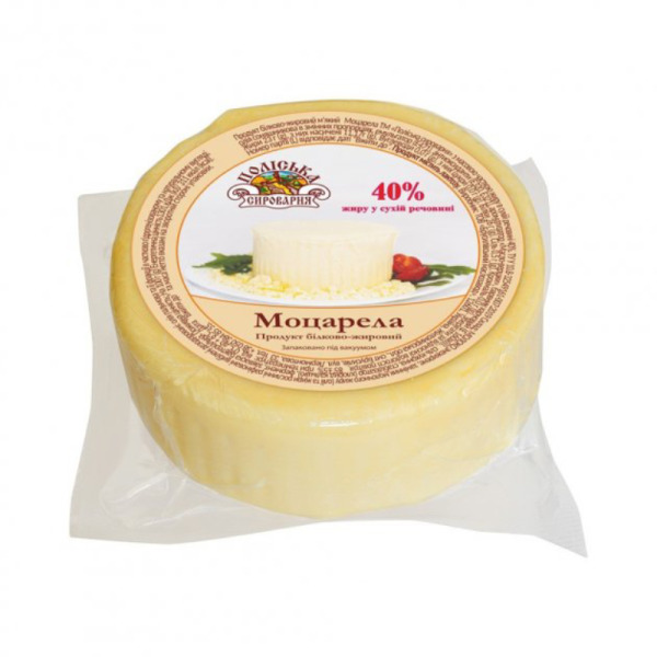 Купити Молоковмісний продукт Моцарелла 40% від Поліська Сироварня - ідеальна тягуча текстура та вершковий смак! — преміальні Сири · Україна від Cheese Map™ Україна