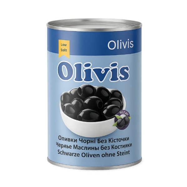Купить Чёрные оливки без косточки Olives 101/120 – премиум деликатес | Египет, банка 4.3 кг (нетто 2 кг) – Сырная Карта — премиальные Оливки · Маслины от Cheese Map™ Украина
