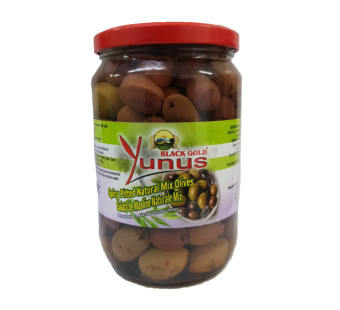 Оливки микс в расоле без косточек "Yunus" фасовка стекло 0.7/0.36 kg - фото | Сирна Карта