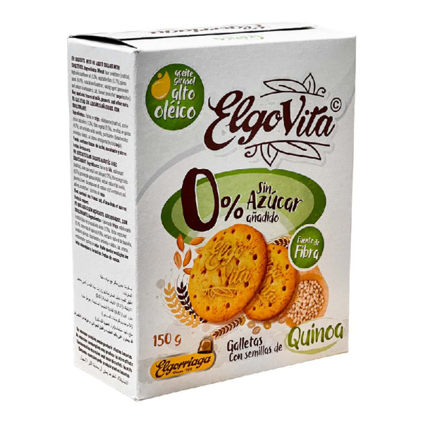 Купить Печенье без сахара с семенами киноа Elgo Vita Elgorriaga Испания фасовка 0.15 kg — премиальные Печенье · Вафли от Cheese Map™ Украина