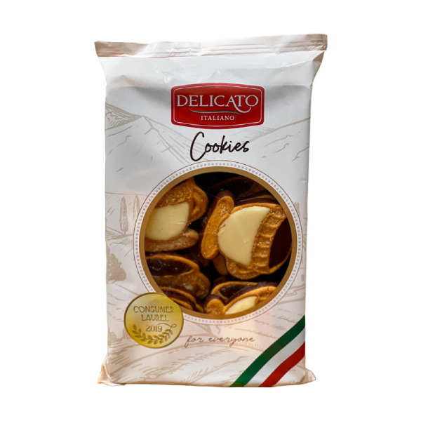 Купить Печенье чашечки с кремом и сахарной посыпкой Delicato Italiano Cookies Италия фасовка 0.5 kg — премиальные Печенье · Вафли от Cheese Map™ Украина
