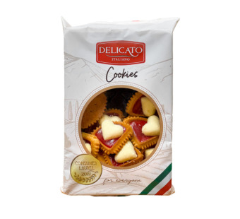 Печенье поцелуи с джемом "Delicato Italiano Cookies" Италия фасовка 0.5 kg — фото | Сирна Карта