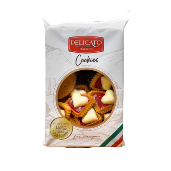 Купити Печиво поцілунки з джемом Delicato Italiano Cookies Італія фасування 0.2 kg — преміальні Печиво · Вафлі від Cheese Map™ Україна