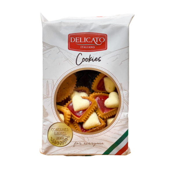 Купити Печиво поцілунки з джемом Delicato Italiano Cookies Італія фасування 0.5 kg — преміальні Печиво · Вафлі від Cheese Map™ Україна