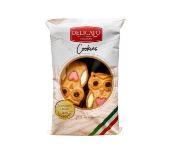 Печиво сови з кремом та цукровою посипкою "Delicato Italiano Cookies" Італія фасування 0.2 kg — фото | Сирна Карта