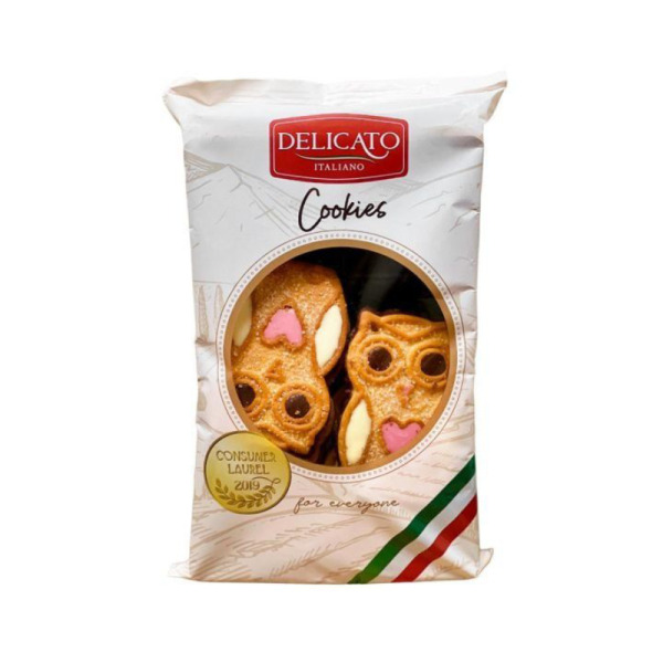 Купити Печиво сови з кремом та цукровою посипкою Delicato Italiano Cookies Італія фасування 0.2 kg — преміальні Печиво · Вафлі від Cheese Map™ Україна