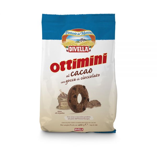 Купити Печиво з шоколадною стружкою Ottimini Devella Італія фасування 0.4 kg — преміальні Печиво · Вафлі від Cheese Map™ Україна