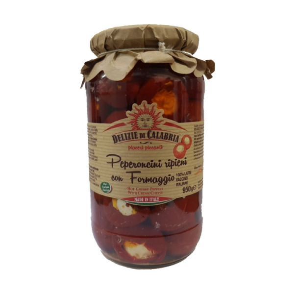 Купити Перець фарширований рикотою Peperoncini Італія фасування скло 0.95 kg — преміальні Овочі · Антипасті від Cheese Map™ Україна