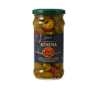 Перец халапеньо микс резаный Athena – премиум деликатес | Египет, банка стекло 0,37 кг (нетто 0,18 кг) – Сырная Карта – фото товару | Сирна Карта
