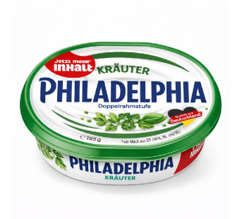 Philadelphia Kräuter сыр сливочный 60% 195 г Германия - фото | Сирна Карта