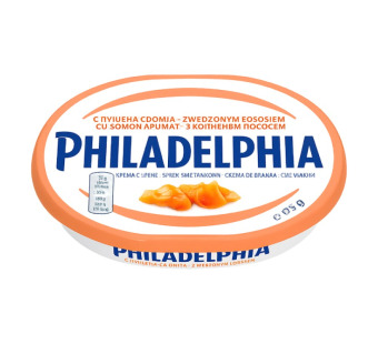 Philadelphia крем-сыр с копченым лососем 69% 175 г США — фото | Сирна Карта