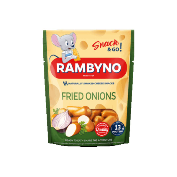 Купить Плавленый сыр с луком Snack Rambyno Fried Onions – насыщенный вкус копченого сыра! — премиальные Балтийские · Сыры от Cheese Map™ Украина