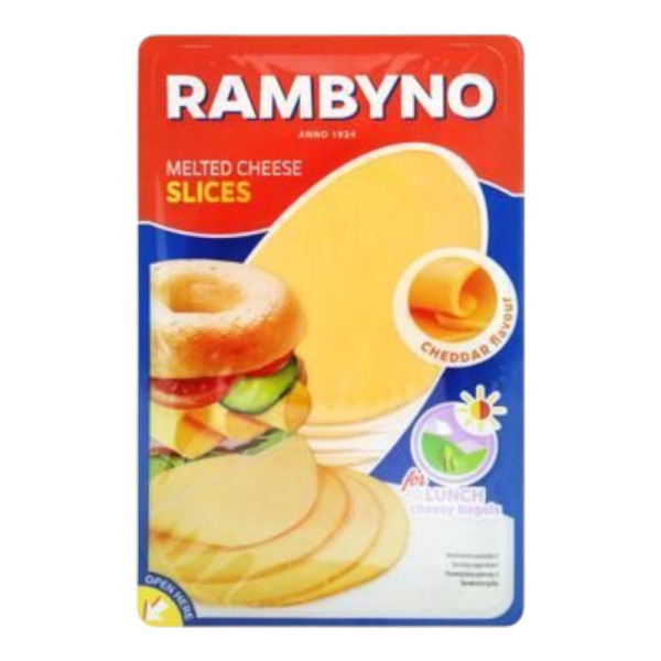 Купити Плавлений сир Slices Cheddar Rambyno 150 г – насичений смак Чеддера для гурманів та HoReCa! — преміальні Балтійські · Сири від Cheese Map™ Україна