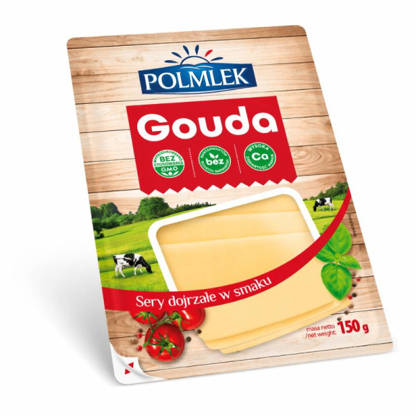 Polmlek Gouda сыр слайсы 45% 150 г Польша – фото товара | Сырная Карта