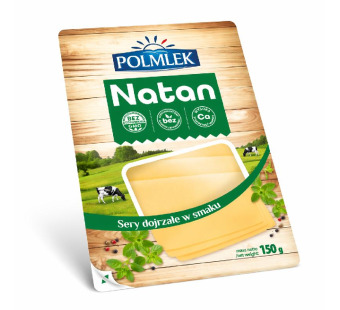 Polmlek Natan сир слайси тип Gouda 45% 150 г Польща – фото товару | Сирна Карта