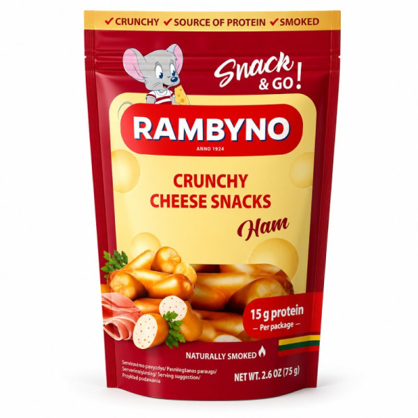 Купити Сирні снеки Rambyno Ham – натуральний смак копченого сиру! — преміальні Балтійські · Сири від Cheese Map™ Україна