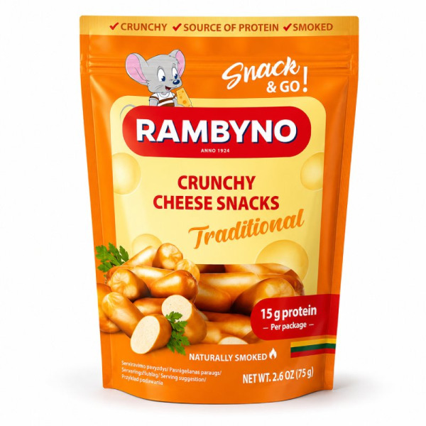 Купити Плавлений сир Snack Rambyno Traditional – натуральний копчений смак! — преміальні Балтійські · Сири від Cheese Map™ Україна
