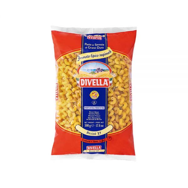 Купити Макарони Riccioli 037 Divella Італія фасування 0.5 kg — преміальні Паста · Макарони від Cheese Map™ Україна