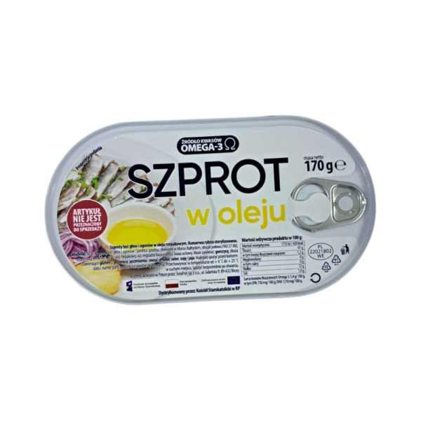 Купити Рибна консерва шпроти в олії Omega-3 Польща фасування жерсть 0.17 kg — преміальні Морепродукти · Анчоуси від Cheese Map™ Україна