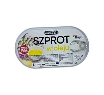 Рыбная консервная шпрота в масле "Omega-3" Польша фасовка жесть 0.17 kg - фото | Сирна Карта