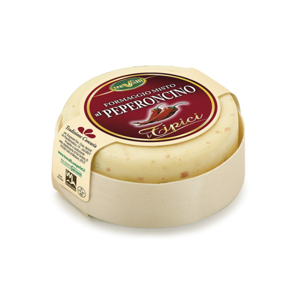 Купить Сыр с перцем чили Качотта Formaggio misto al peperoncino Trevalli фасовка 0.18 kg — премиальные Итальянские · Сыры от Cheese Map™ Украина