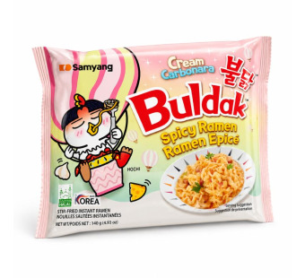 Samyang Buldak Cream Carbonara лапша острая 140 г Корея — фото | Сирна Карта
