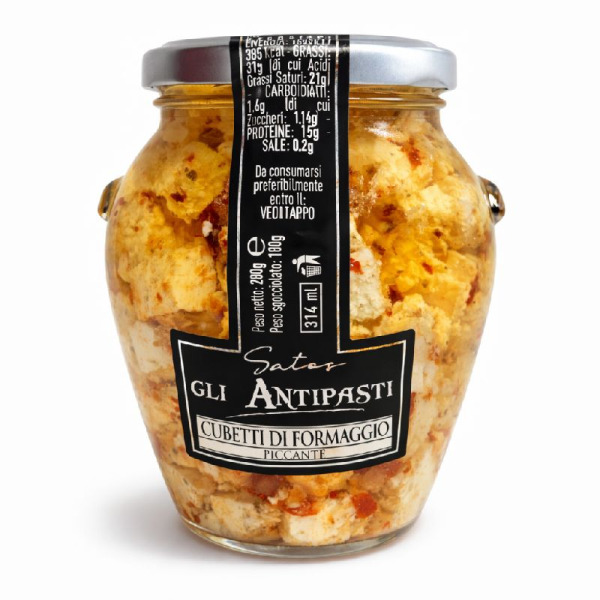 Satos Gli Antipasti Cubetti di Formaggio Piccanti | Италия | 280 г – фото товара | Сырная Карта