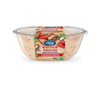 Сельдь в грибном соусе с жареным перцем "Lisner" Польша фасовка 0.28 kg - фото | Сирна Карта