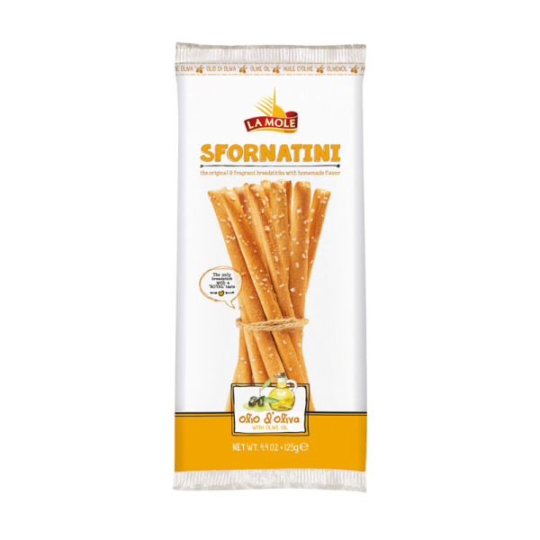 Купити Sfornatini Olio d’Oliva La Mole – італійські хлібні палички з оливковою олією!  Преміум-смак, натуральний склад, ідеальні для HoReCa та гурманів — преміальні Хлібці · Крастіні від Cheese Map™ Україна