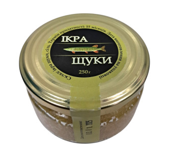 Щуча ікра "Ukrainian Caviar Malossol" Украіна фасування скло 0.25 kg - фото | Сирна Карта