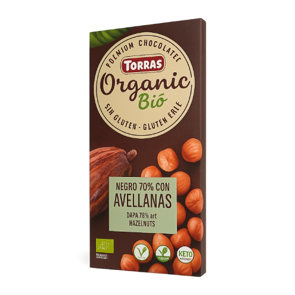 Купить Шоколад 70% тёмный organic Torras с фундуком | Испания | 100 г | Сырная Карта – эталон вкуса — премиальные Шоколад · Конфеты от Cheese Map™ Украина