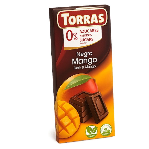 Купити Шоколад чорний без цукру Torras Negro Mango манго | Іспанія | 75 г | Сирна Карта Gourmet — преміальні Шоколад · Цукерки від Cheese Map™ Україна
