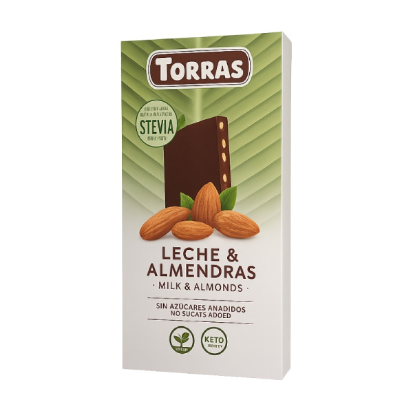 Купить Шоколад молочный без сахара Torras Leche & Almendras с миндалём | Испания | 125 г | Сырная Карта Gourmet — премиальные Шоколад · Конфеты от Cheese Map™ Украина