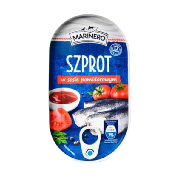 Купить Шпроты в томатном соусе Marinero Szprot – польская классика на вашем столе! Идеальный вкус моря и помидоров в каждой банке. ¶¶ — премиальные Морепродукты · Анчоусы от Cheese Map™ Украина