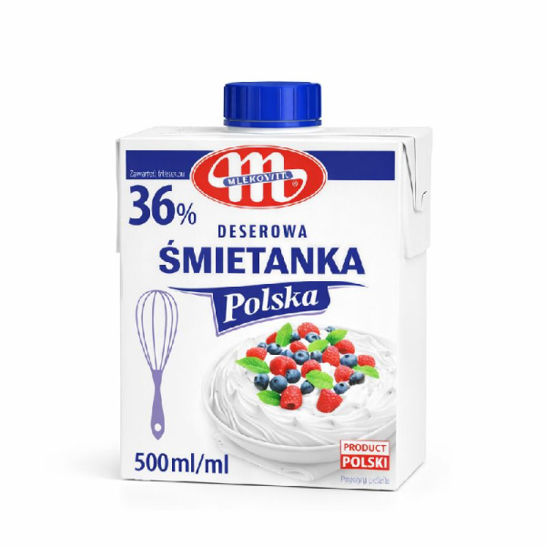 Купить Mlekovita — Сливки 36% ультрапастеризованные | Польша | 0.5 л — премиальные Сливки · Кулинарные от Cheese Map™ Украина
