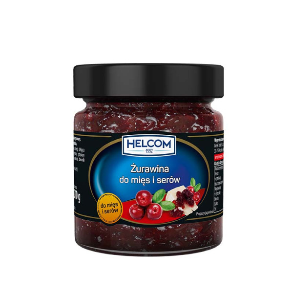 Купити Соус до сиру та мяса журавлина Helcom фасування скло 0.21 kg — преміальні Джеми · Мед від Cheese Map™ Україна