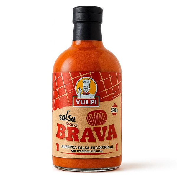 Купить Соус Brava Salsa Vulpi | испанский острый томатный соус с перцем, насыщенный вкус | премиум деликатес | Испания | 540 г – Сырная Карта — премиальные К Мясу · Грилю от Cheese Map™ Украина