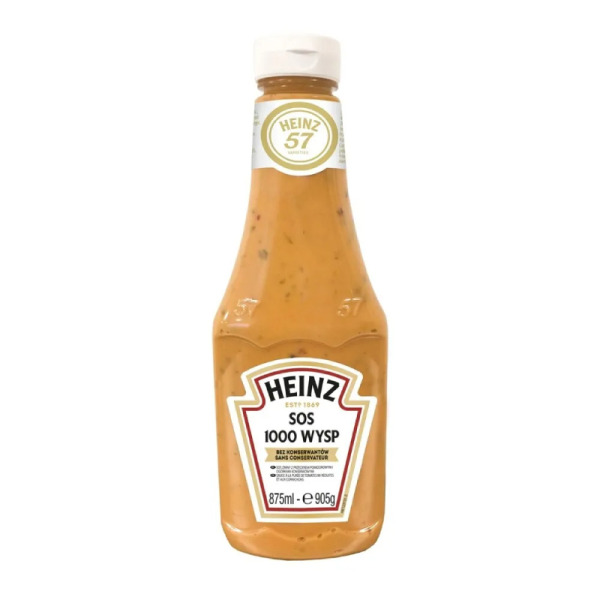 Купить Соус сливочный 1000 островов Heinz Sos 1000 Wysp Польша фасовка 875 ml — премиальные Горчицы · Майонезы от Cheese Map™ Украина