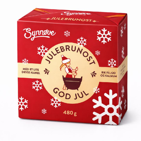 Synnøve Julebrunost Cinnamon — сыр карамельный | Норвегия | 480 г – фото товара | Сырная Карта
