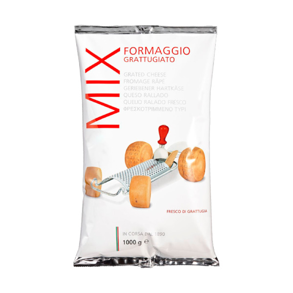 Купить Тертый сырный микс Formaggio Grattugiato Mix 1 кг – идеальный баланс вкуса и аромата — премиальные Итальянские · Сыры от Cheese Map™ Украина