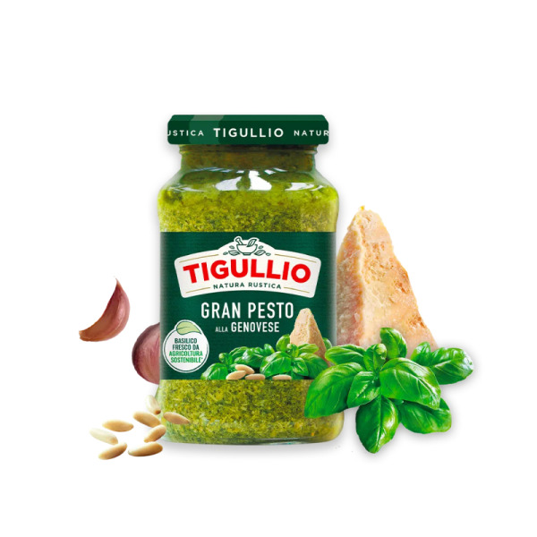 Купить Соус песто “Pesto alla Genovese Tigullio” 185 г – настоящий вкус Италии с базиликом, пармезаном и кедровыми орешками!  Идеален для HoReCa и домашней кухни – премиум-продукт с максимальной гастроценностью. — премиальные Премиальные · Трюфельные от C