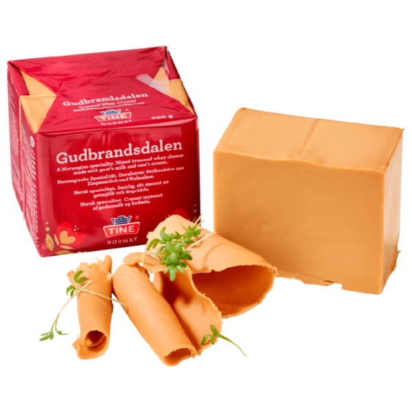 Купить Сыр ириска Гудбрандсдален Tine Норвегия фасовка 0.25 kg — премиальные Tine · Норвежские от Cheese Map™ Украина