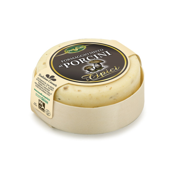 Купить Сыр с белым грибом Качотта Formaggio misto ai Porcini Trevalli – изысканное сочетание сливочности и лесного аромата — премиальные Итальянские · Сыры от Cheese Map™ Украина