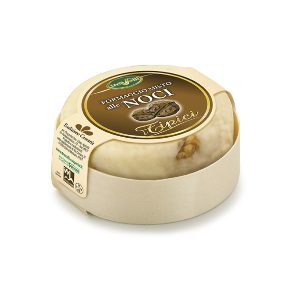 Купити Сир з волоським горіхом  Качотта Formaggio misto alle noci  Trevalli  фасування 0.18 kg — преміальні Італійські · Сири від Cheese Map™ Україна