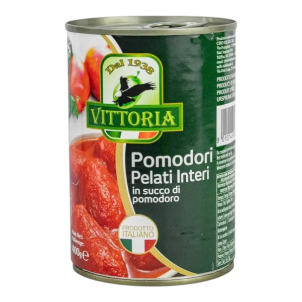 Купить Целые очищенные томаты в соке Vittoria Pelati di Pomodoro 400 г – настоящий вкус Италии в каждой банке!  Премиальный продукт для ресторанов, гурманов и ценителей аутентичной кухни. — премиальные Овощи · Антипасти от Cheese Map™ Украина