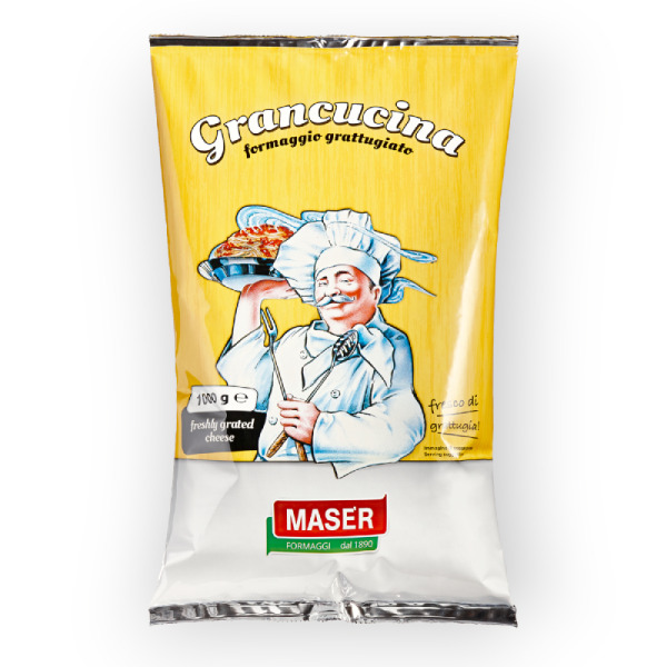 Купить Сир твердий тертий mix Grancucina Maser фасування 1 kg — премиальные Итальянские · Сыры от Cheese Map™ Украина