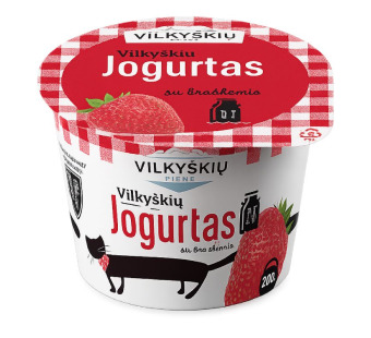 Vilkyškių Клубника 3.5% — Йогурт с кусочками | Литва | 200 г - фото | Сирна Карта